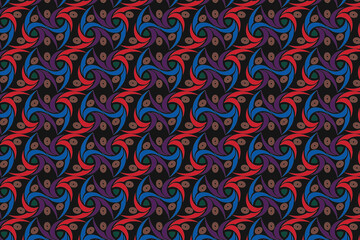 Poster - colorful dynamic abstract curve shape seamless pattern design template in black background.