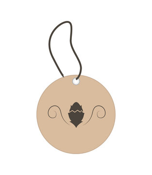 Cute merry christmas greeting tag. vector illustration.
