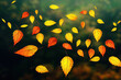 Herbstlaub im Wind, Herbstblätter, Illustration, AI