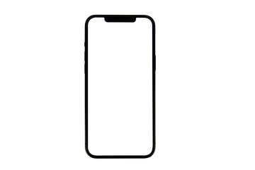 Smartphone blank screen isolate on white background.