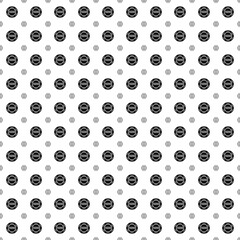 Poster - Square seamless background pattern from black poker chip symbols are different sizes and opacity. The pattern is evenly filled. Vector illustration on white background