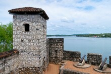 Medieval Lookout Point Of Castle Of San Felipe Of Lara, Rio Dulce, Guatemala
