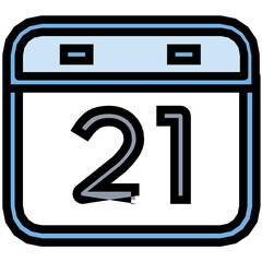 Sticker - Calendar Colored Line Icon