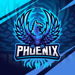 Wall Mural - Blue phoenix esport mascot logo design