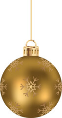 christmas ball decoration in gold tone