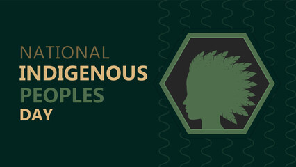 Indigenous Peoples Day. Template illustration design for background, banner, card, holiday celebration concept with text.