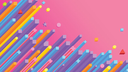 Poster - abstract background colorful basic geometry 008