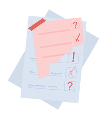 Poster - to do lists with marks semi flat color vector object. messy papers. editable element. full sized ite