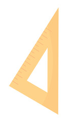 Poster - Triangular ruler semi flat color vector object. Tool for drawing and measurement. Editable element. Full sized item on white. Simple cartoon style illustration for web graphic design and animation