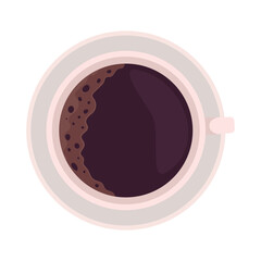 Poster - Cup of coffee semi flat color vector object. Aromatic energy drink. Editable element. Full sized item on white. Beverage simple cartoon style illustration for web graphic design and animation