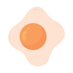 Poster - Sunny side egg semi flat color vector object. Product for breakfast. Editable element. Full sized item on white. Eatery simple cartoon style illustration for web graphic design and animation