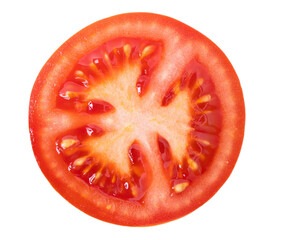 Wall Mural - Tomato slice isolated on transparent background with PNG.