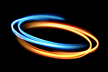 abstract colorful luminous swirling, isolated on dark background. vector illustration