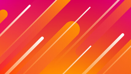 Poster - Abstract Geometrical Background Illustration with Gradient Dymanic Shapes and Lines Pattern. Pink, Orange, Yellow and White and Color Spectrum. Backdrop for your Social Media, Graphic Design, Banner