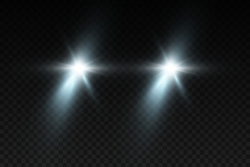 Poster - Vector light from the headlights PNG.
