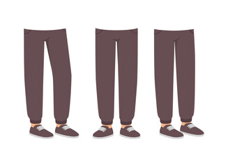 Wall Mural - Man Character Legs in Pants as Constructor with Separated Body Part Vector Set