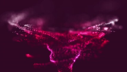 Fototapete - Particle flow futuristic animation wave of waves shapes loop 