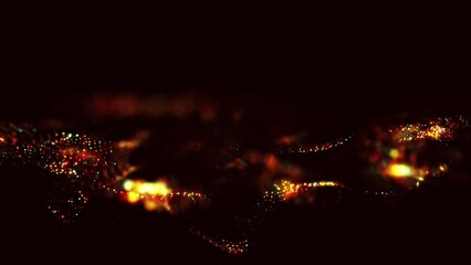 Fototapete - Particle flow futuristic animation wave of waves shapes loop 