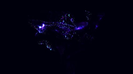 Fototapete - Particle flow futuristic animation wave of waves shapes loop 