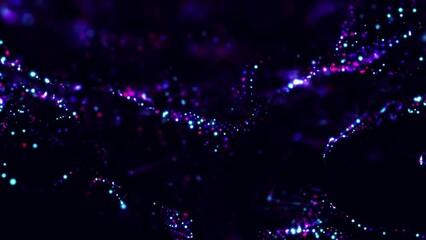 Fototapete - Particle flow futuristic animation wave of waves shapes loop 