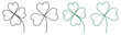 Leaf clover line icons. Saint patrick symbol. Ecology concept.