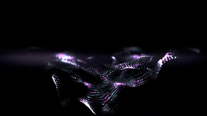 Fototapete - Particle flow futuristic animation wave of waves shapes loop 