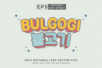 Aufkleber - Editable text effect bulgogi 3d cartoon style premium vector