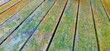 Colourful LSD Natural Wood texture with stripped off paint trippy decking