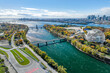 Montreal city in Canada autumn season colourful threes