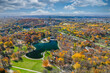Montreal Canada autumn season coulors of Lac des Castors on Mont-Royal