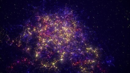 Wall Mural - Flying Through The Stars And Blue Nebula In Space.