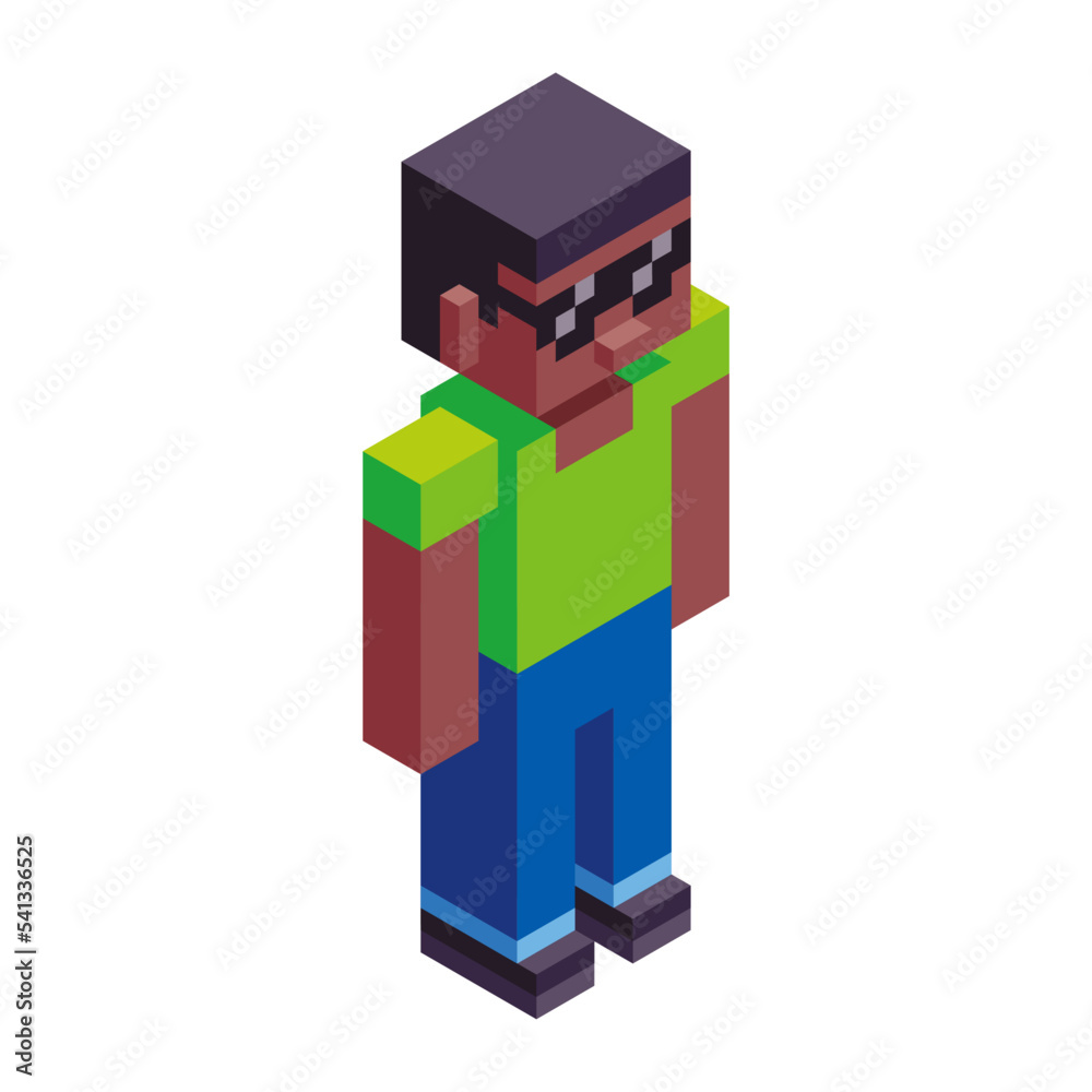 Isolated guy minecraft vector illustration