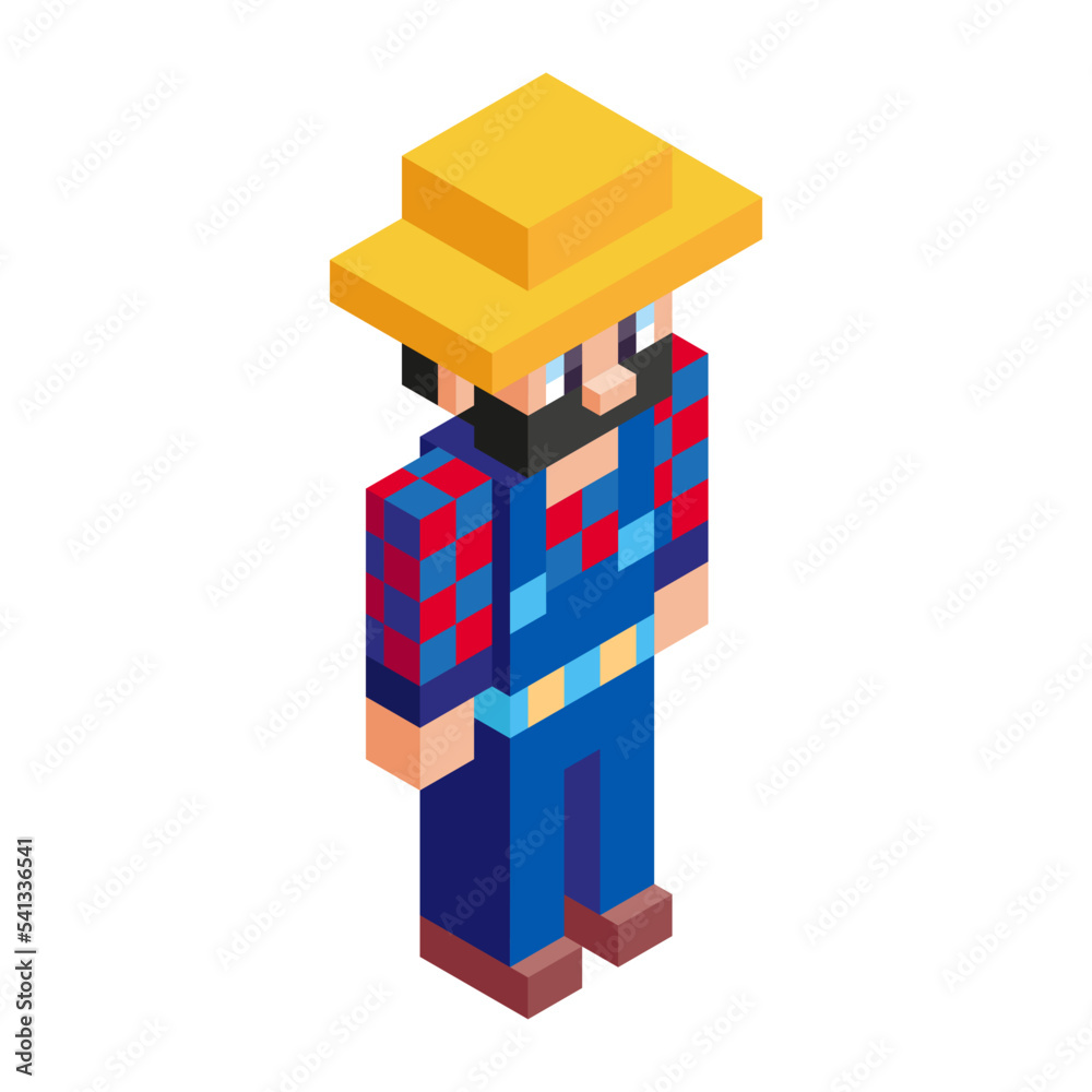Isolated farm minecraft vector illustration Stock Vector | Adobe Stock