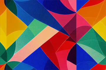 Wall Mural - Colorful Abstract Retro Pattern Inspired by Snowflakes.
