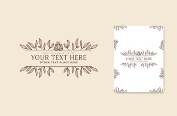 Poster - rustic flower floral leaf divider border frame decoration