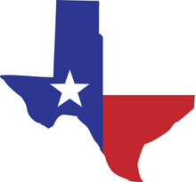 Texas State With Texas Flag Overlay.