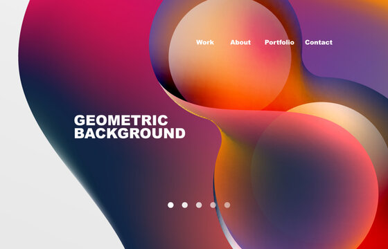 Abstract liquid background for your landing page design. Web page for website or mobile app wallpaper