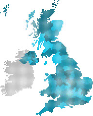 Canvas Print - Blue circle United Kingdom map.