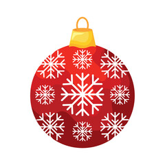 Poster - red christmas ball hanging decorative