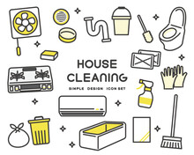 掃除や家事、大掃除に関するベクターイラスト素材／住まい／家事代行／掃除