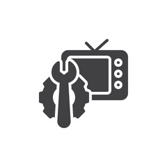 Wall Mural - TV repair vector icon