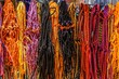 Traditional beads and necklaces on a market stall