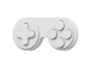 Poster - Minimalistic console game controller. Whitr isolated icon on white background. 3D rendering.