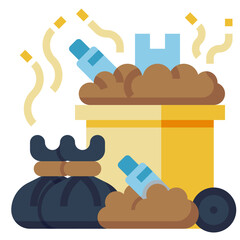 Sticker - trash flat icon