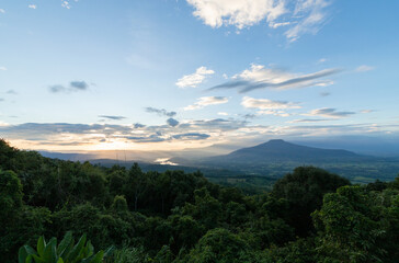 Wall Mural - Nice lighting with sunset view at Phupapor, Loei, Thailand. nature view iamge for create local travel tourism.