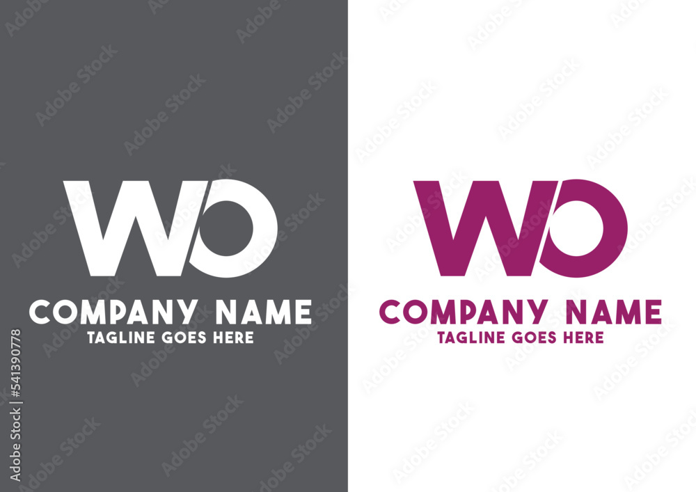 Letter WO logo design vector template, WO logo Stock Vector | Adobe Stock