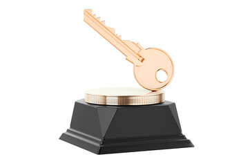 Poster - Key golden award concept. 3D rendering