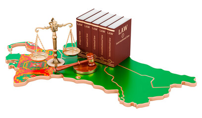 Wall Mural - Law and justice in Turkmenistan concept, 3D rendering