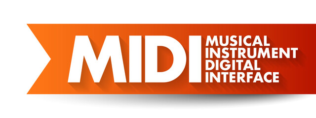 Poster - midi musical instrument digital interface - technology standard allowing electronic musical instrume