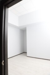 Sticker - Blurred view of empty office room with white walls. Interior design